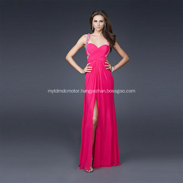 Sweetheart Wide Straps Full-length Chiffon Beading